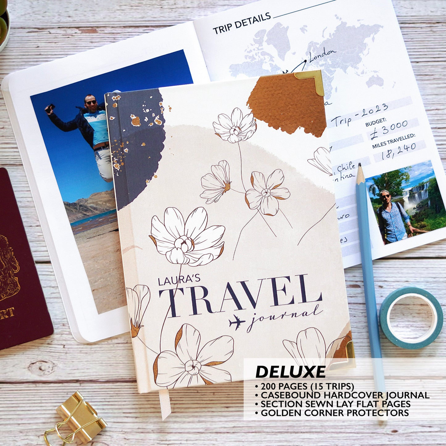 Personalised Deluxe Travel Journal