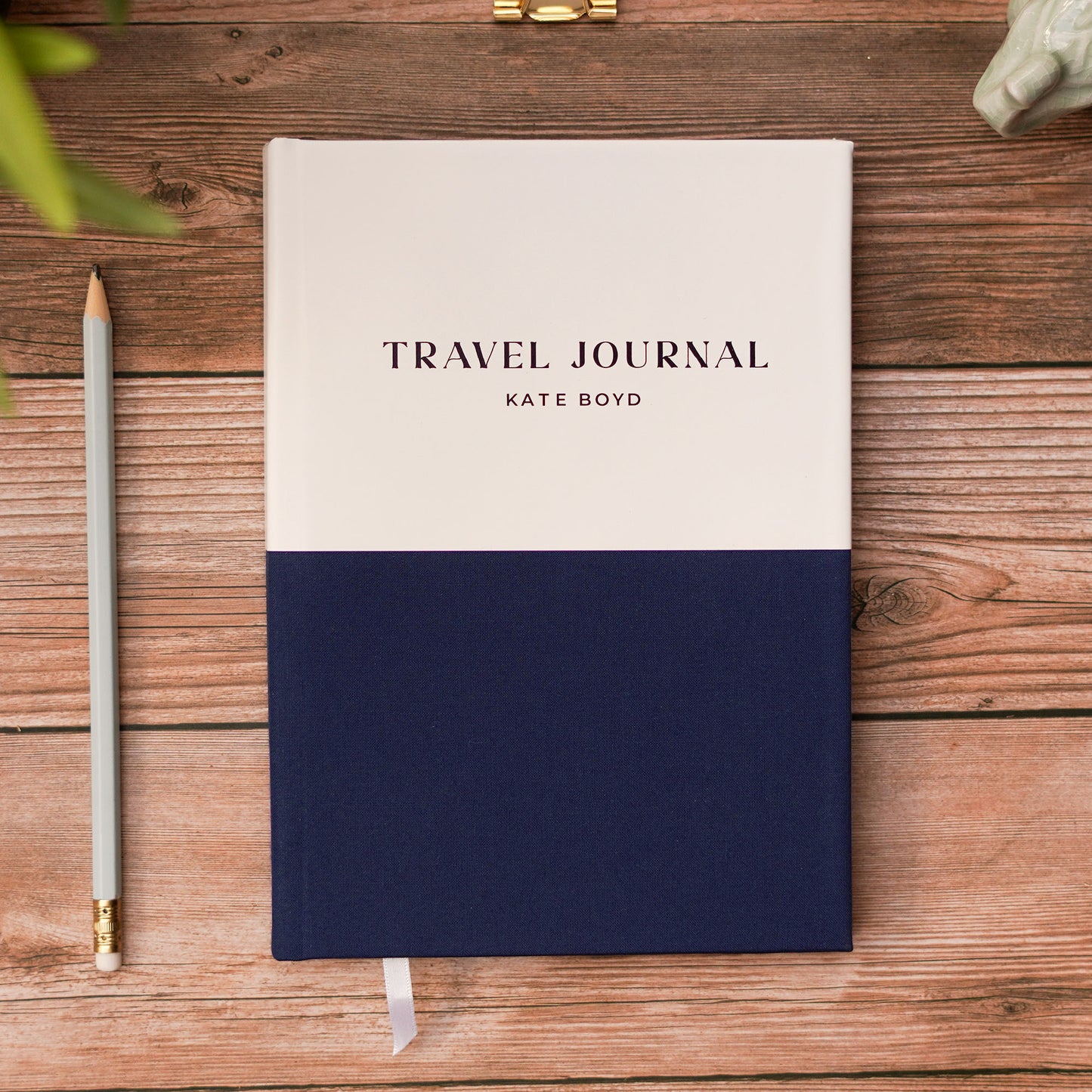 Luxury Duo Tone Personalised Linen Travel Journal