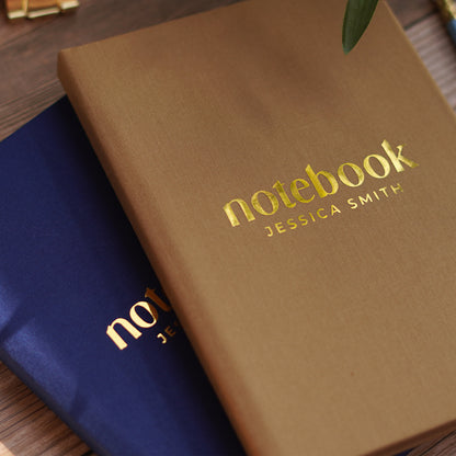 Luxury Linen Personalised Notebook/Diary/Journal