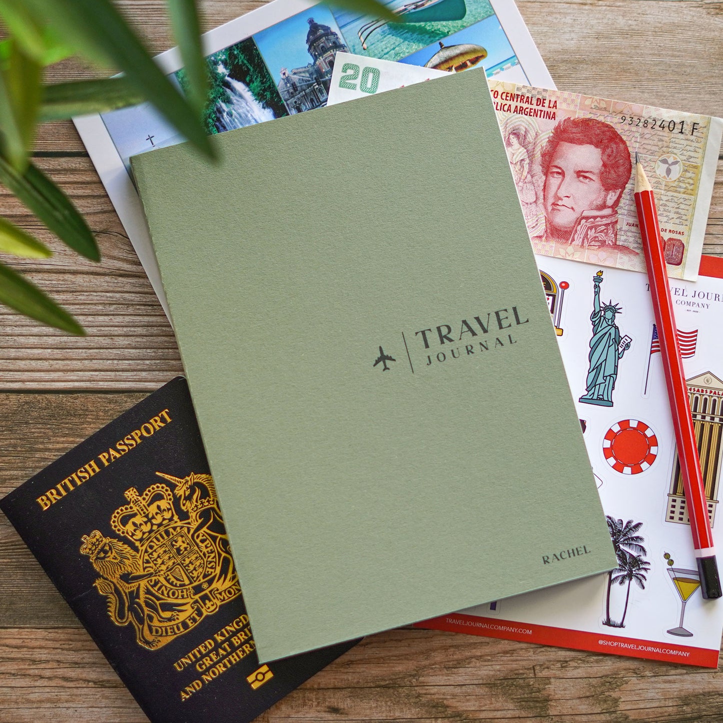 Personalised Colourful Travel Journal
