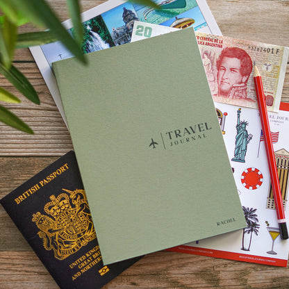 Personalised Colourful Travel Journal