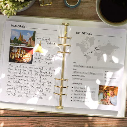 Personalised Travel Journal Binder | Floral