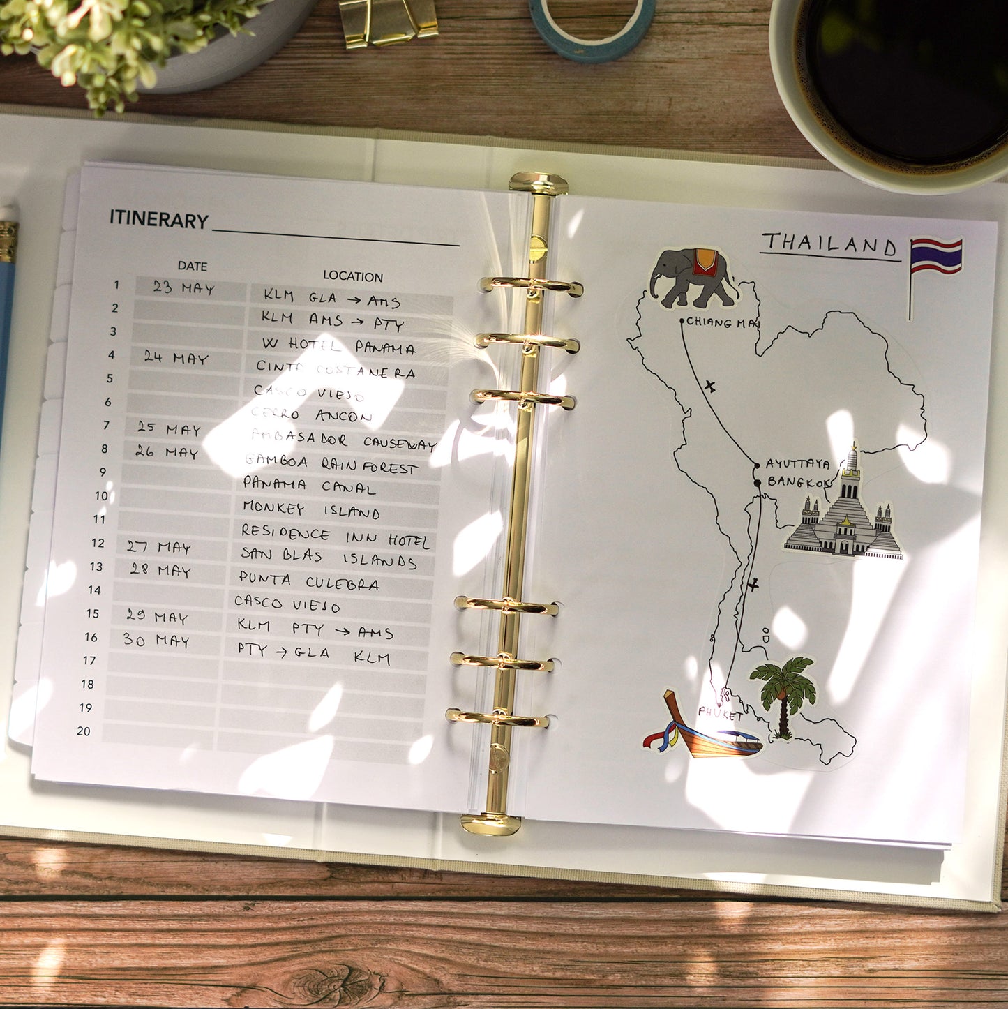 Personalised Travel Journal Binder | Floral