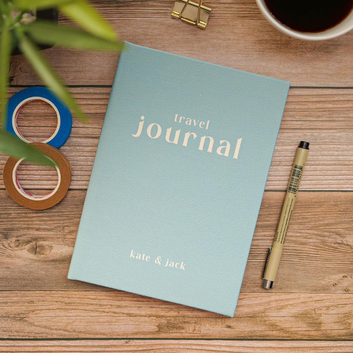 Personalised Luxury Linen Travel Journal