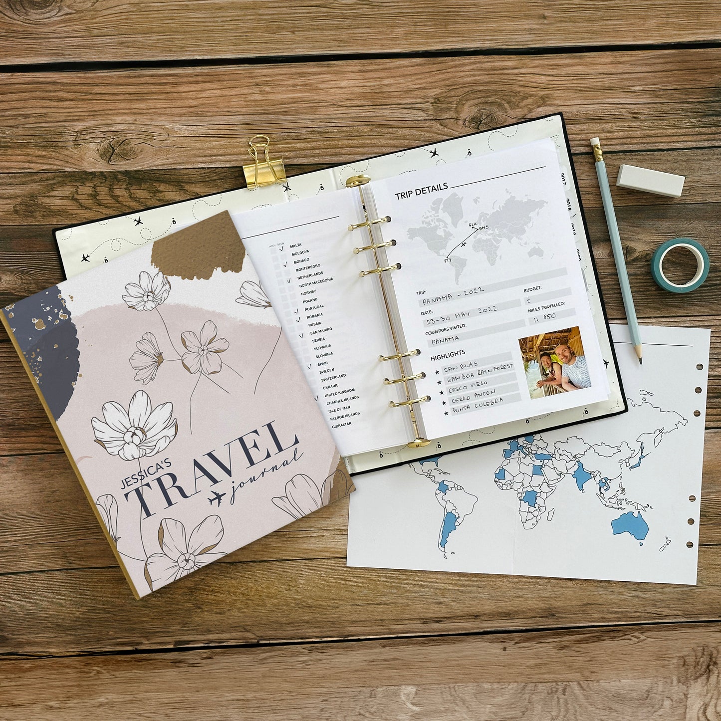 Ultimate Travel Journal Binder - Floral