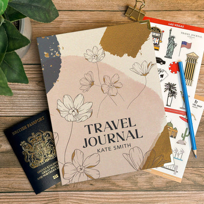 Personalised Travel Journal Binder | Floral