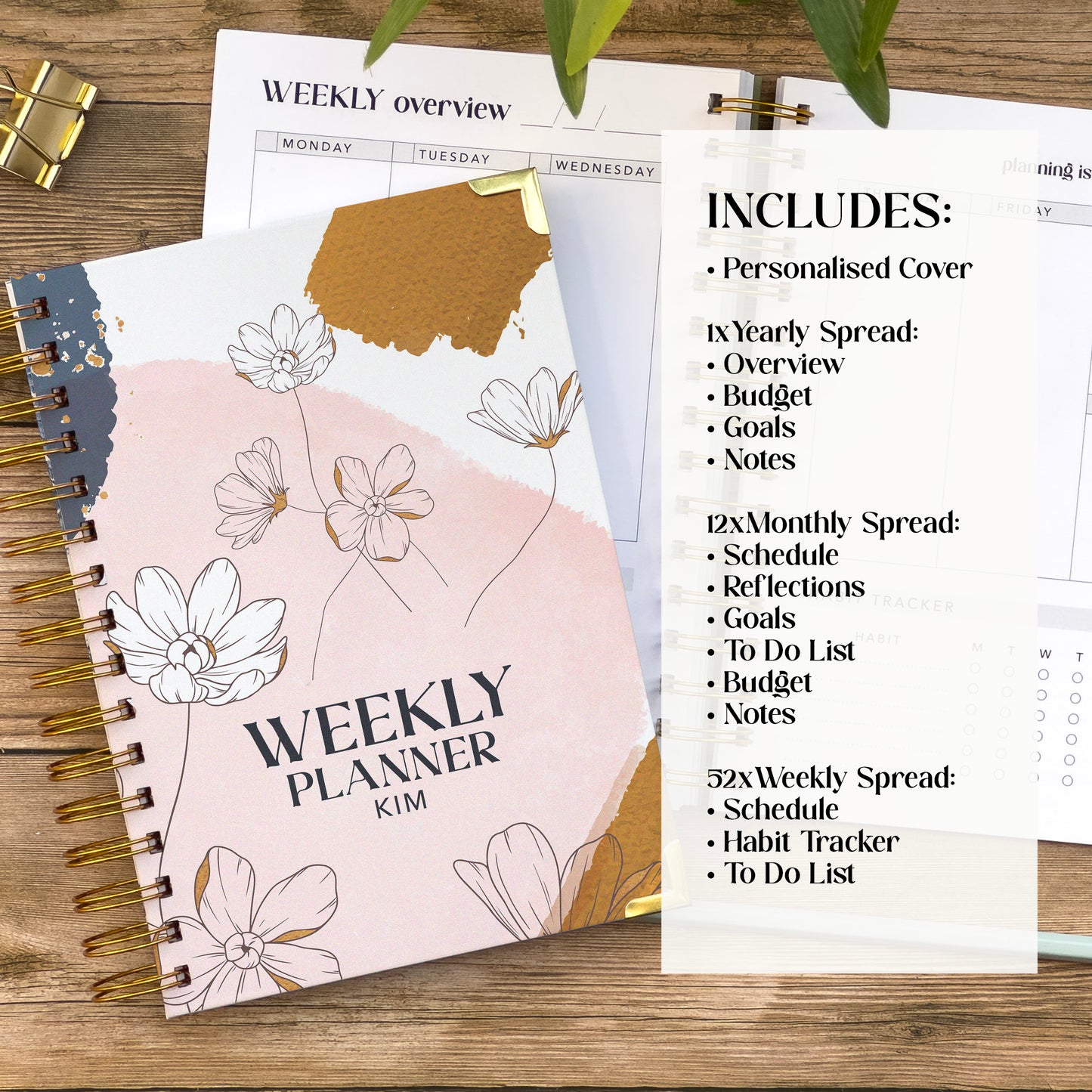 Undated Weekly Planner Diary - Personalised Life organiser