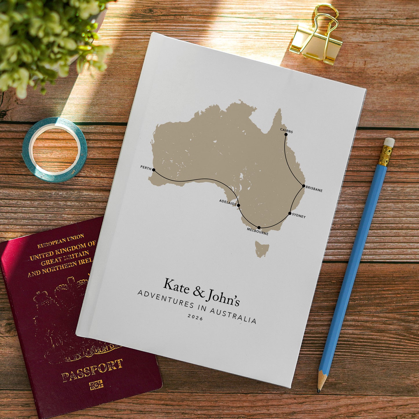 Australia Personalised Travel Journal | Travel Map Diary, Planner & Bucket List Book