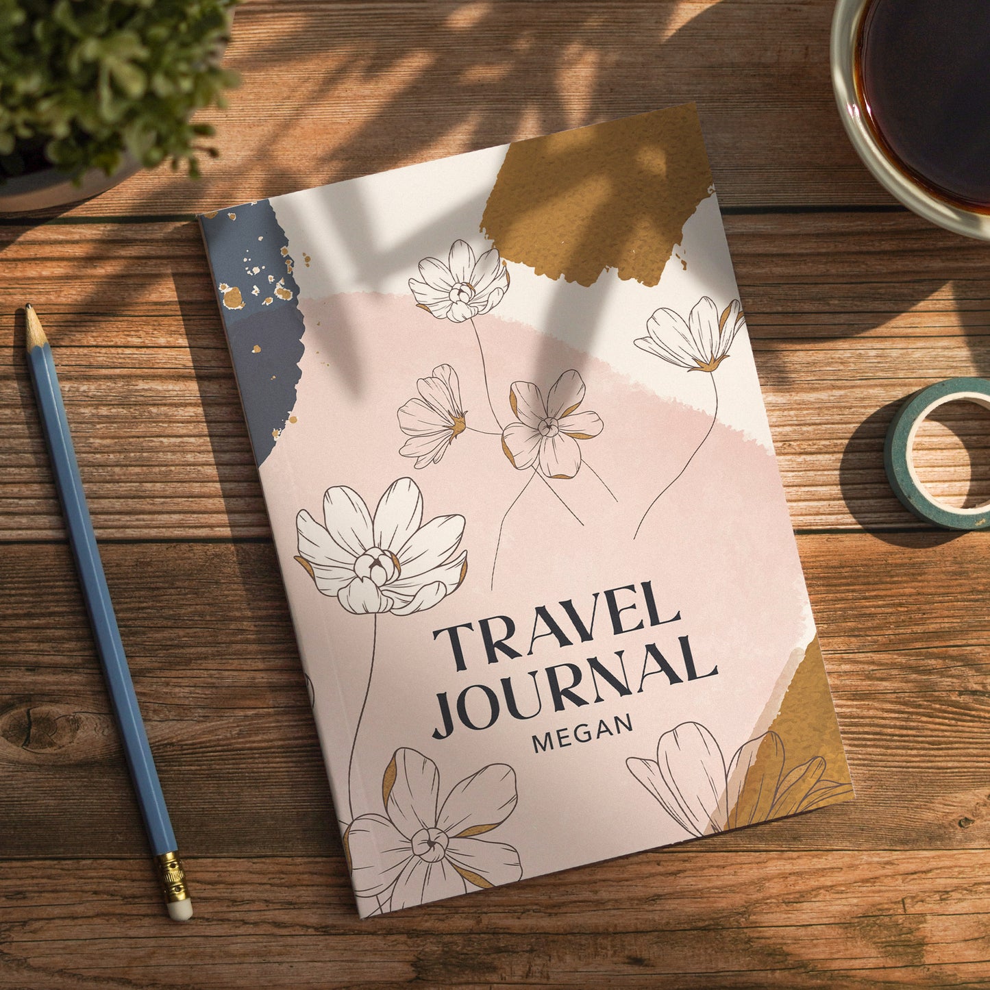 Personalised Toile Travel Journal