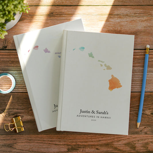 Hawaii Personalised Watercolour Travel Journal