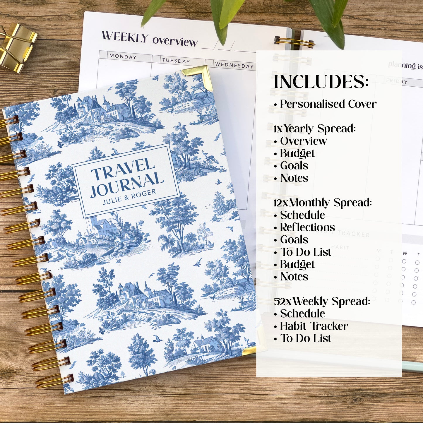 Undated Weekly Planner Diary - Personalised Life organiser