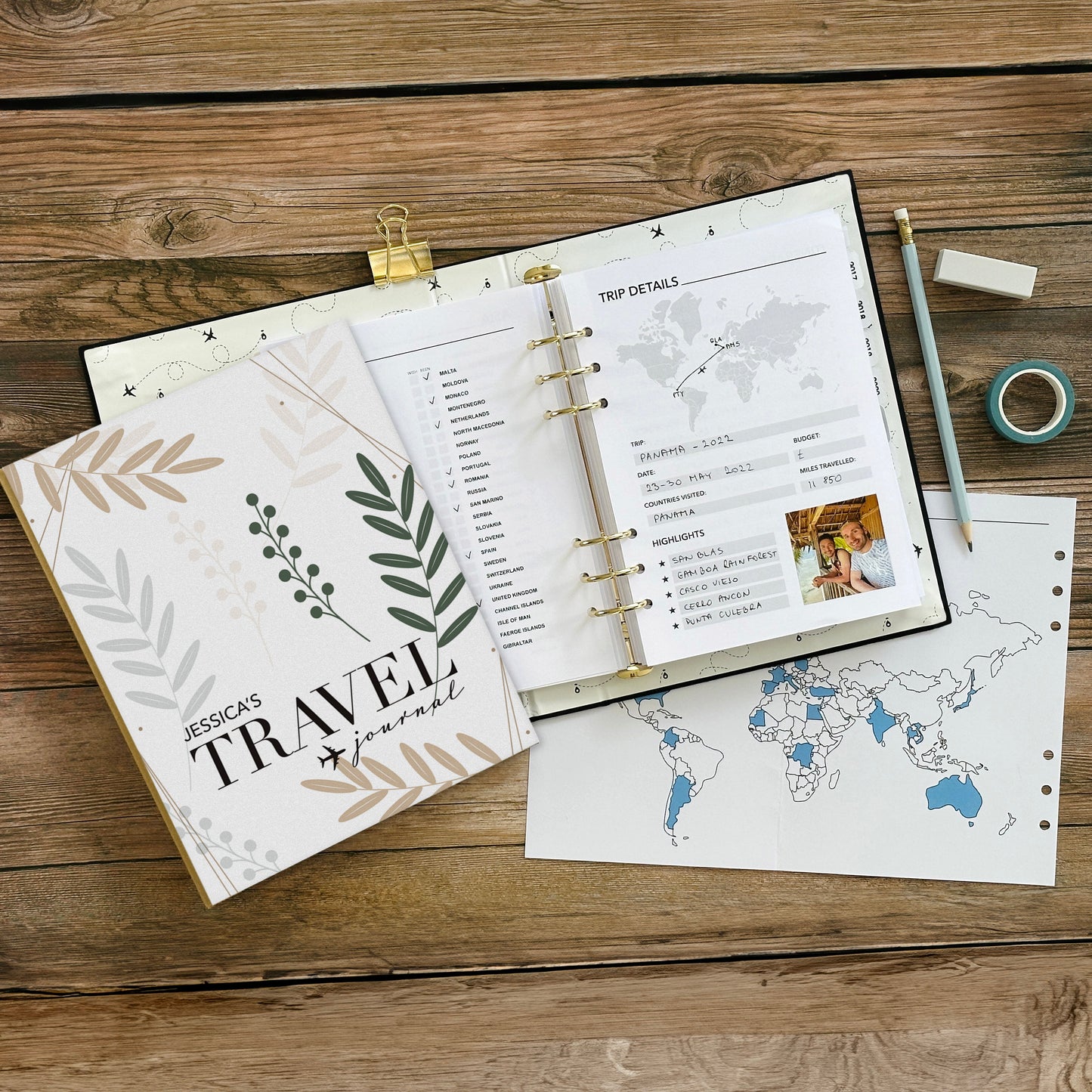 Ultimate Travel Journal Binder - Leaves