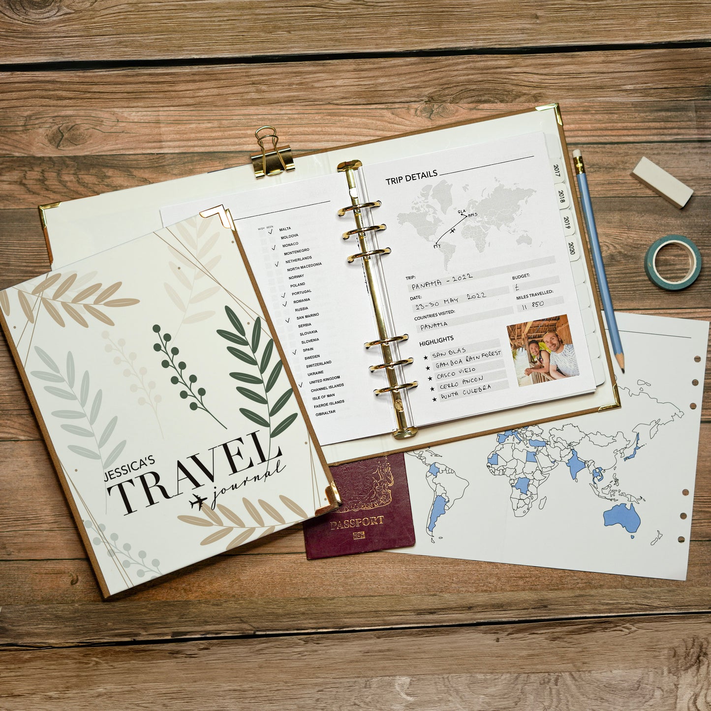 Ultimate Travel Journal Binder - Leaves