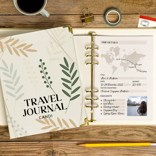 Personalised Travel Journal Binder