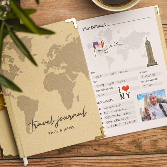 World Map Personalised Travel Journal