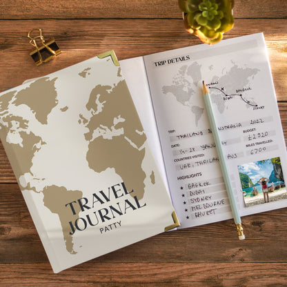 World Map Personalised Travel Journal