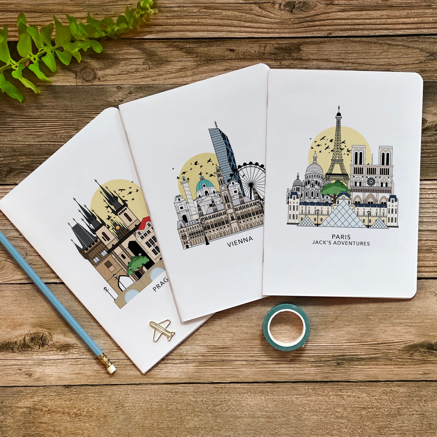 Prague - Paris - Vienna Personalised Travel Journal