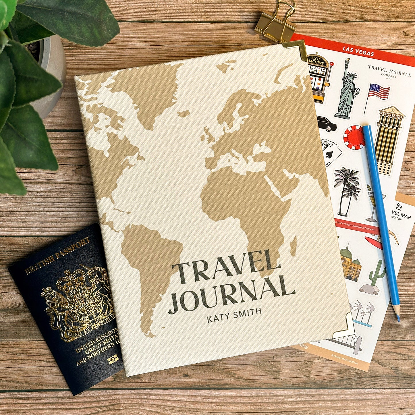 Personalised Travel Journal Binder | Map