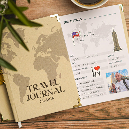 World Map Personalised Travel Journal