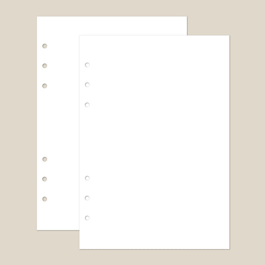 Blank Memories Page Refill [100 pages] - Travel Journal Binder Insert