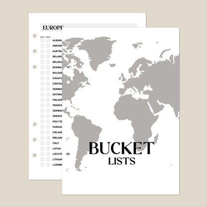 Been/Bucket List & Been Map Ultimate Travel Journal Insert
