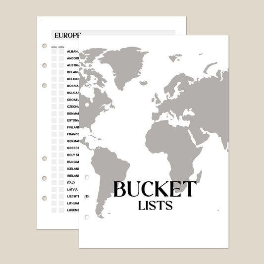 Been/Bucket List & Been Map Ultimate Travel Journal Insert