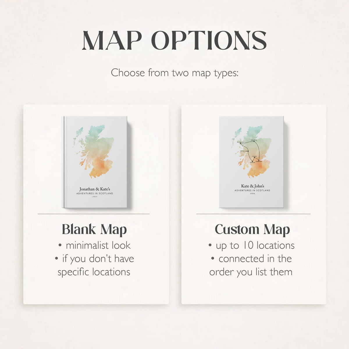 Scotland Personalised Travel Journal | Travel Map Diary, Planner & Bucket List Book