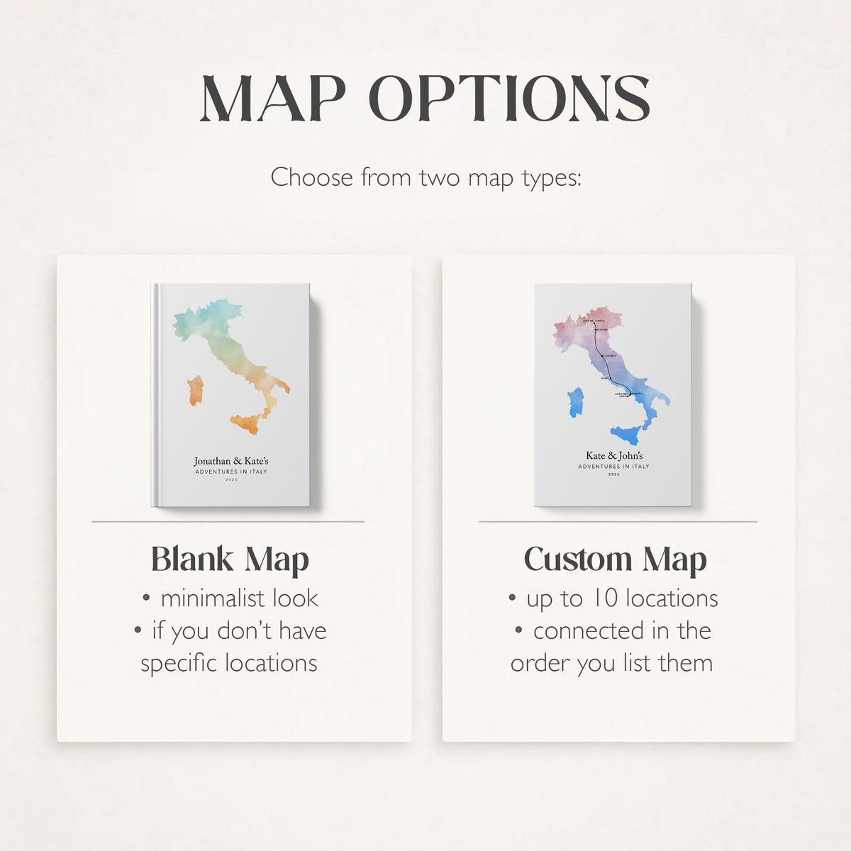 Italy Personalised Travel Journal | Travel Map Diary, Planner & Bucket List Book