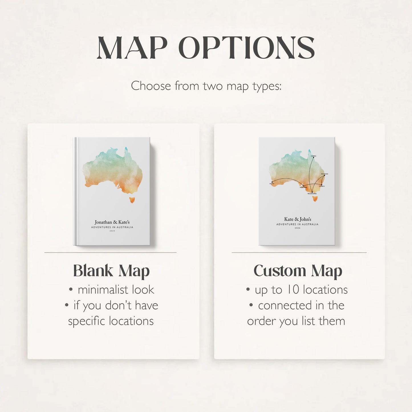 Australia Personalised Travel Journal | Travel Map Diary, Planner & Bucket List Book