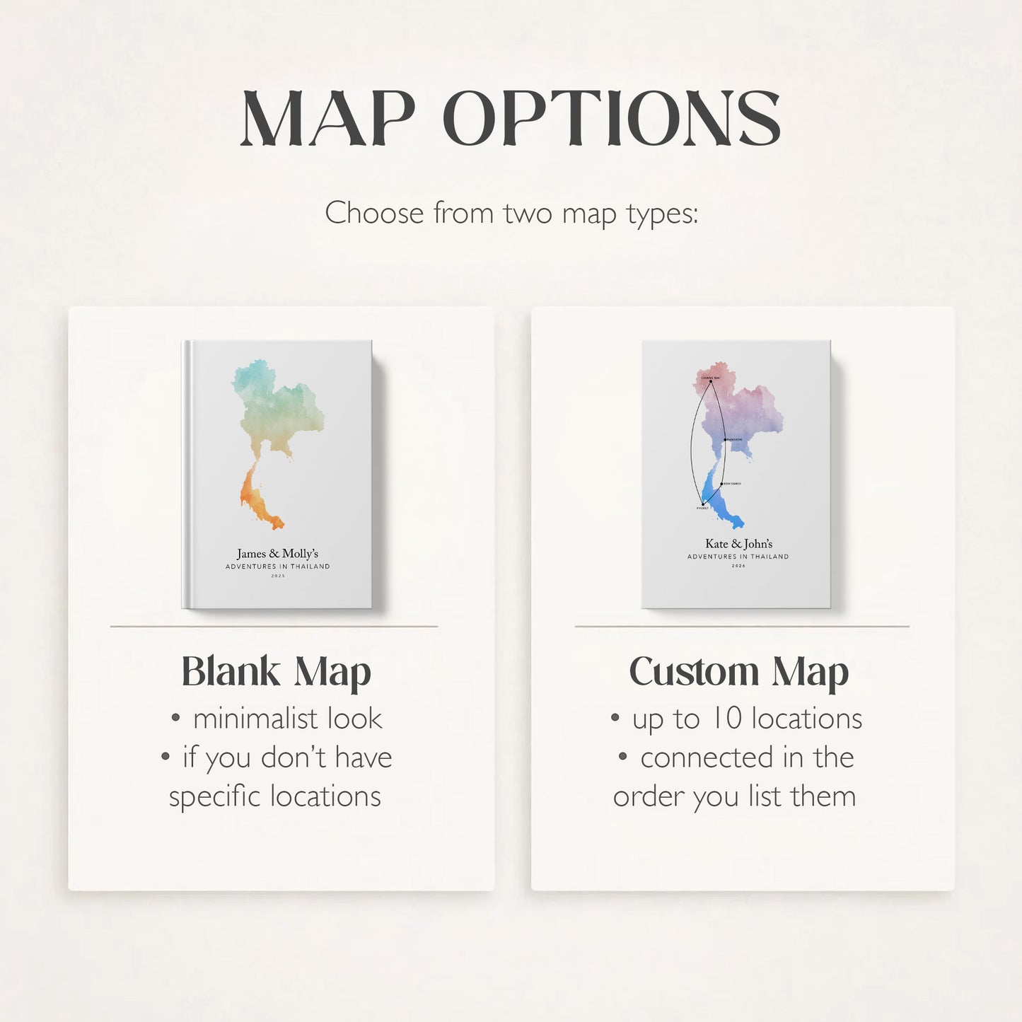 Thailand Personalised Travel Journal | Travel Map Diary, Planner & Bucket List Book