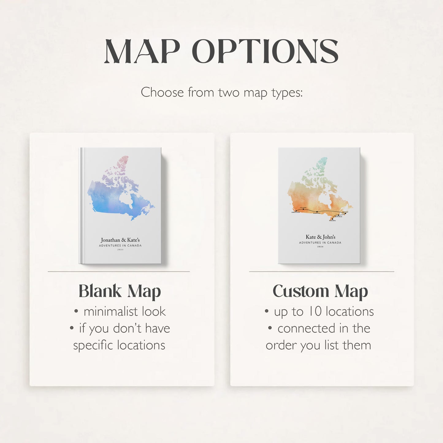 Canada Personalised Travel Journal | Travel Map Diary, Planner & Bucket List Book