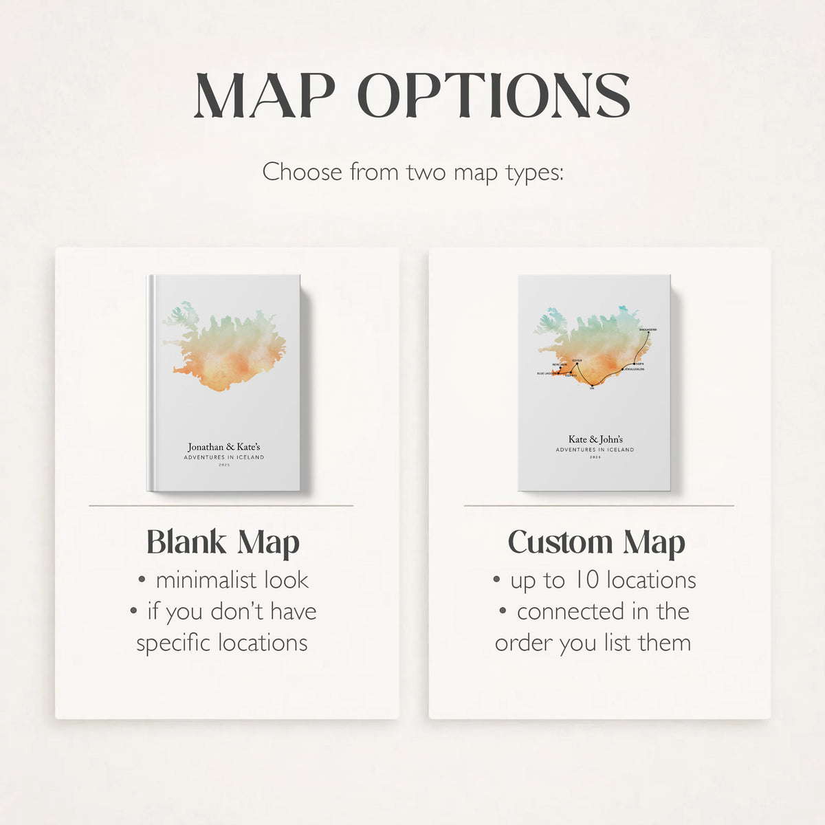 Iceland Personalised Travel Journal | Travel Map Diary, Planner & Bucket List Book