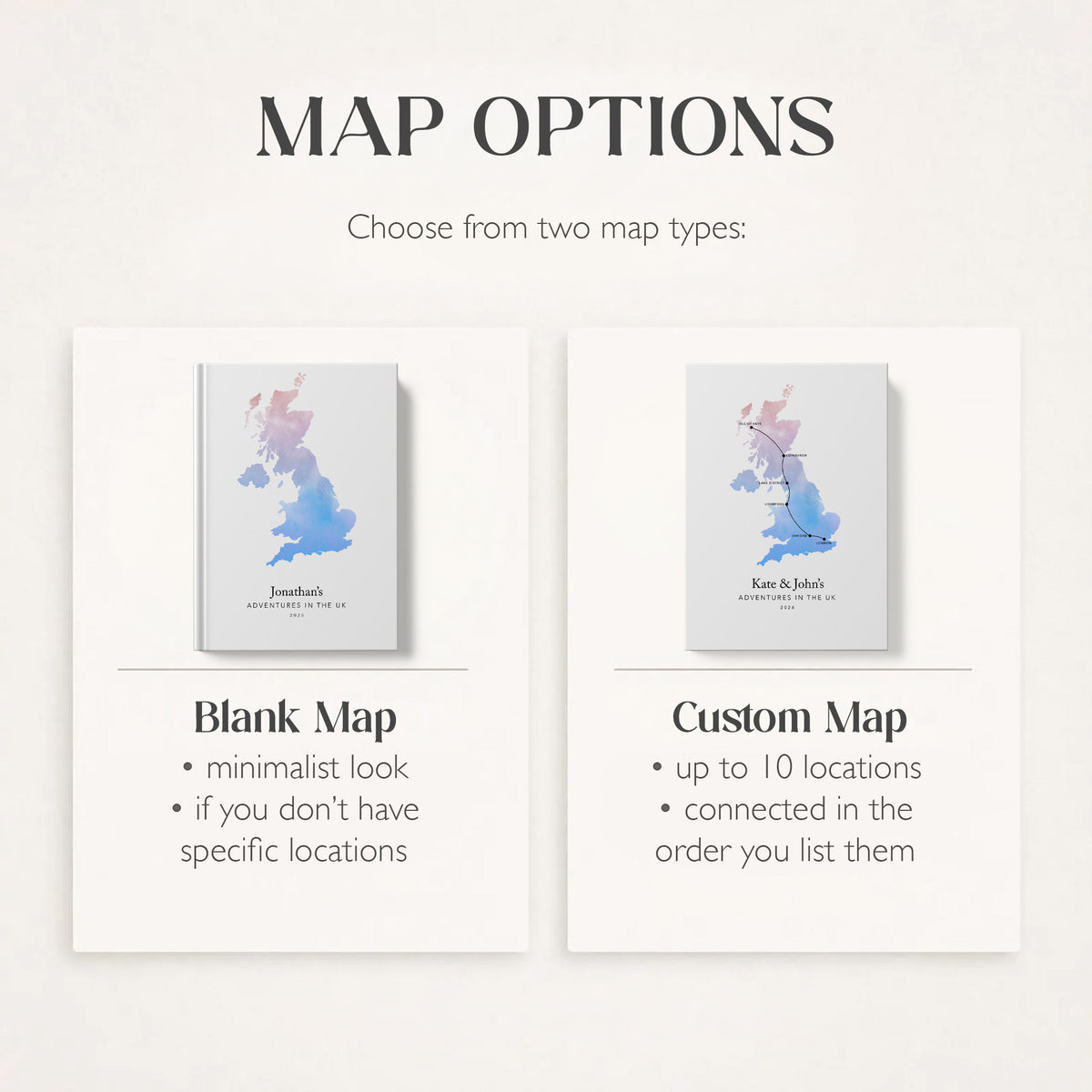 United Kingdom/England Personalised Travel Journal | Travel Map Diary, Planner & Bucket List Book