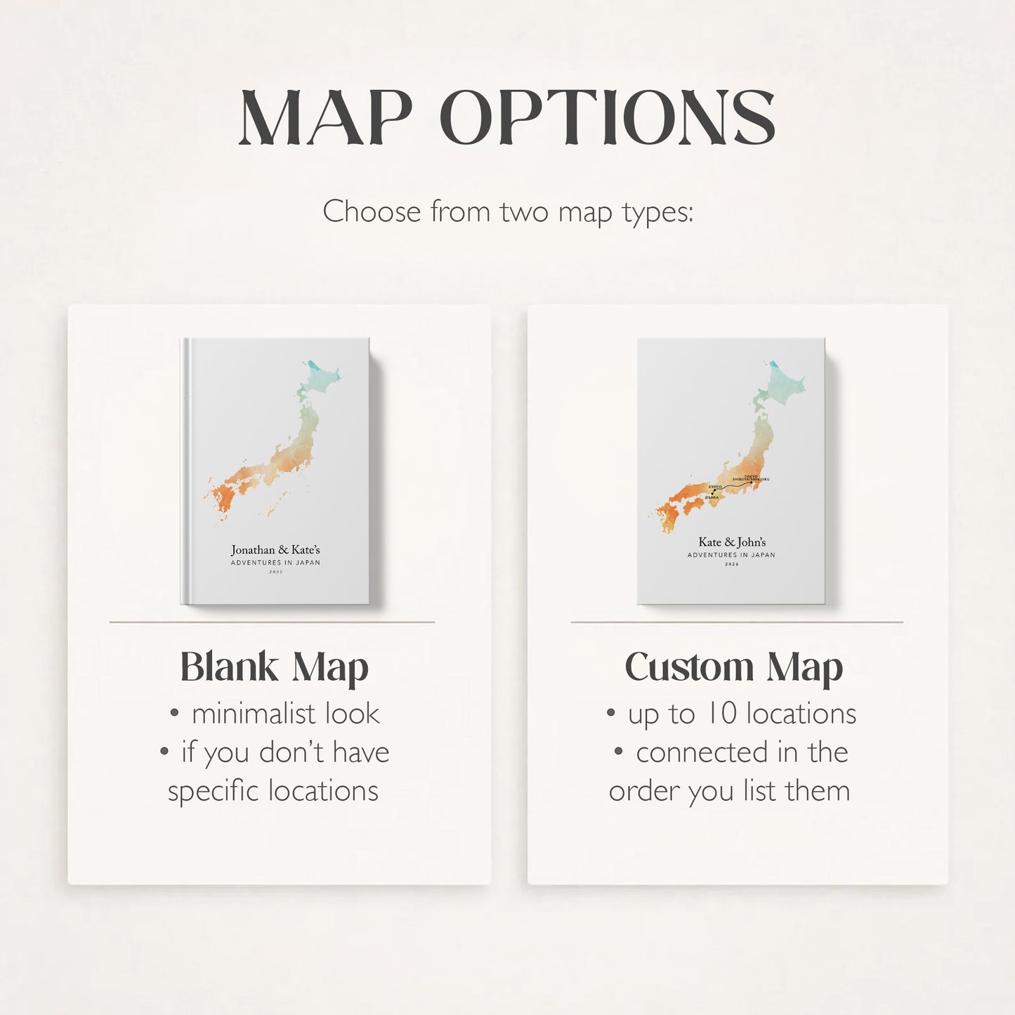 Japan Personalised Travel Journal | Travel Map Diary, Planner & Bucket List Book
