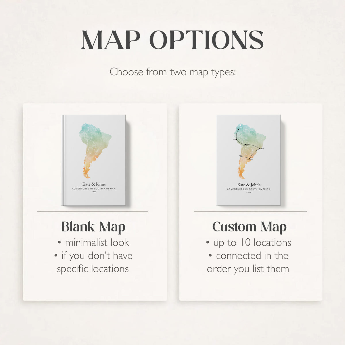 South America Personalised Travel Journal | Travel Map Diary, Planner & Bucket List Book