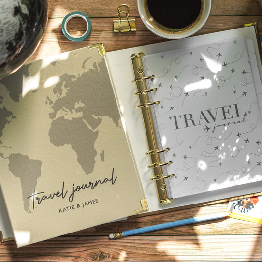 Luxury Linen Travel Journal Binder