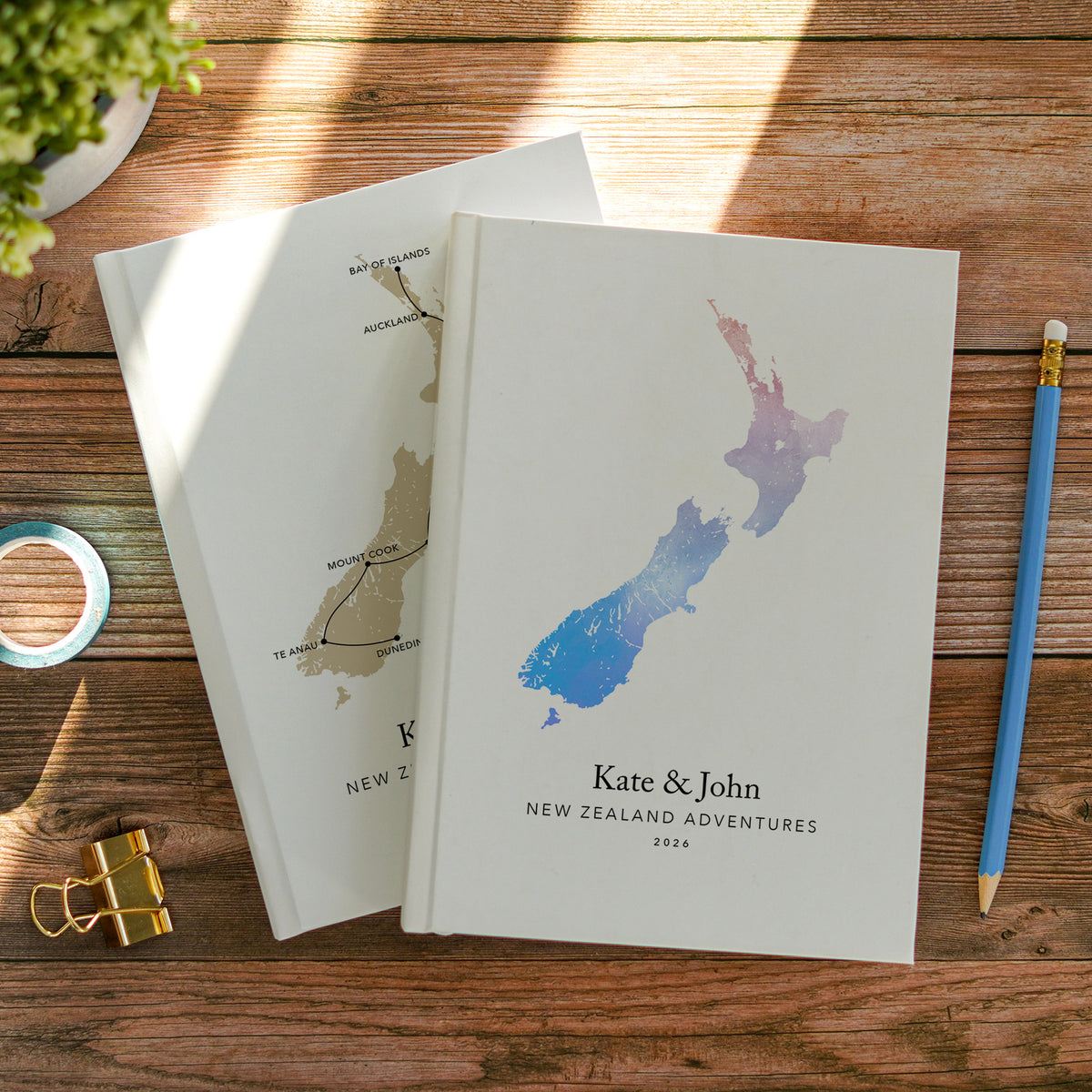 New Zealand Personalised Travel Journal | Travel Map Diary, Planner & Bucket List Book