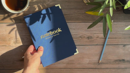 Luxury Linen Personalised Notebook/Diary/Journal
