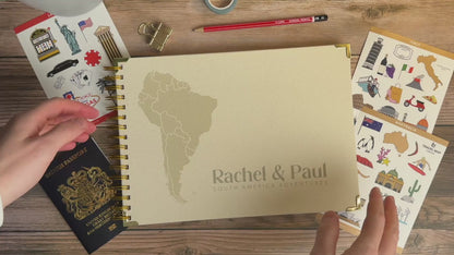 South America Personalized Travel Scrapbook/Photo Album