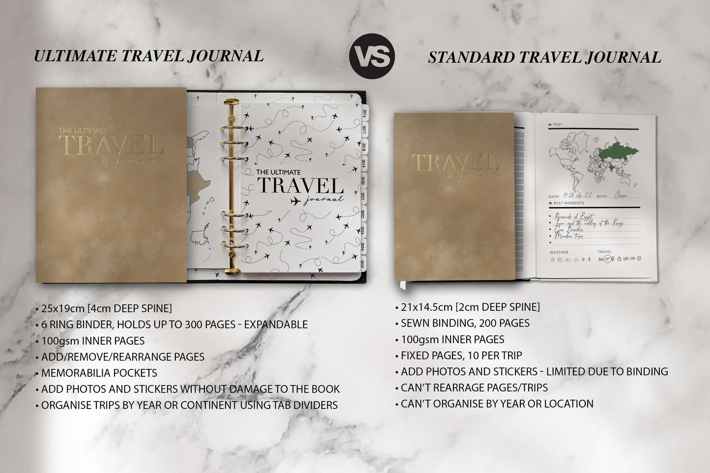 Ultimate Travel Journal Binder - Velvet Beige