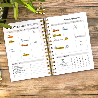 Undated Weekly Planner Diary - Personalised Life organiser