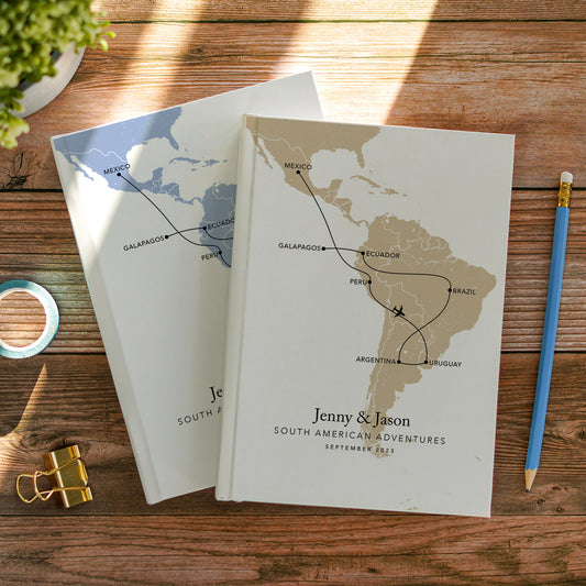 Custom Map South America Personalised Travel Journal