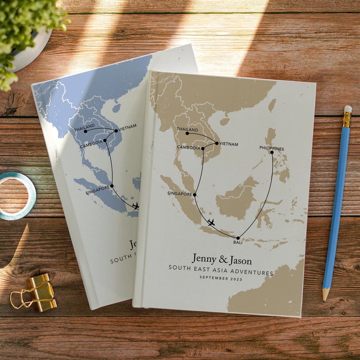 Custom Map USA Road Trip Personalised Travel Journal