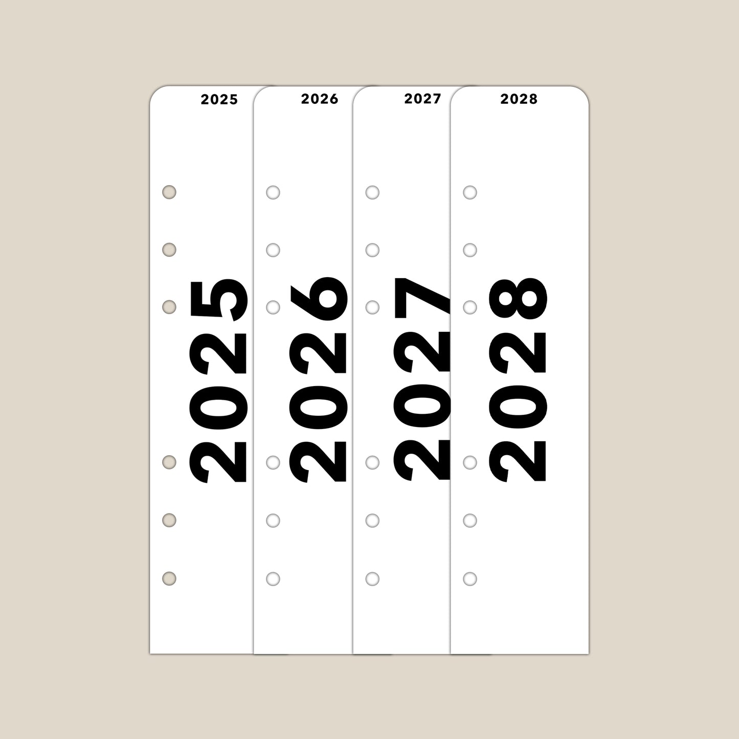 Yearly Tab Dividers - Travel Journal Binder Insert