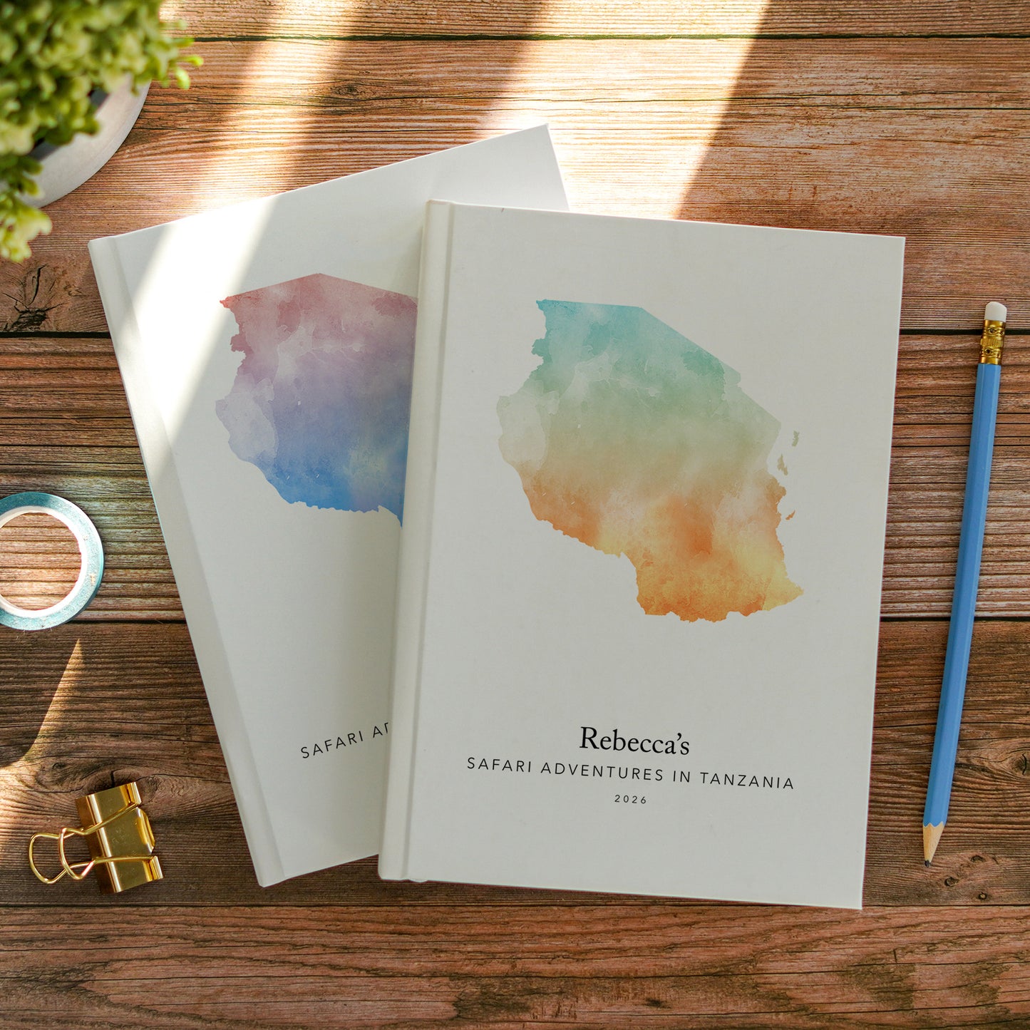Tanzania Personalised Watercolour Travel Journal