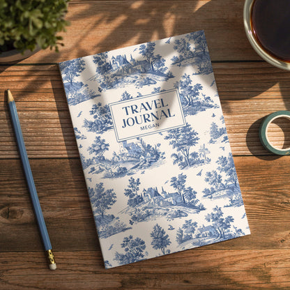 Personalised Toile Travel Journal