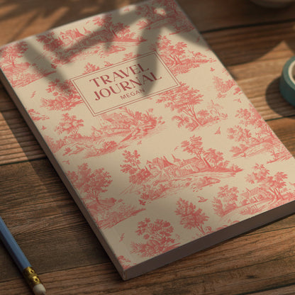 Personalised Toile Travel Journal