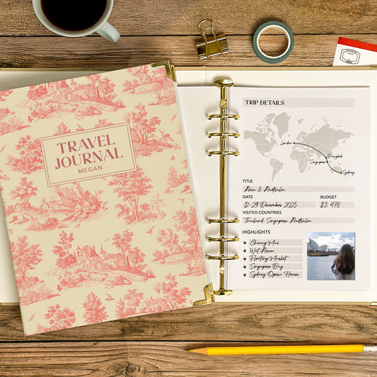 Personalised Travel Journal Binder
