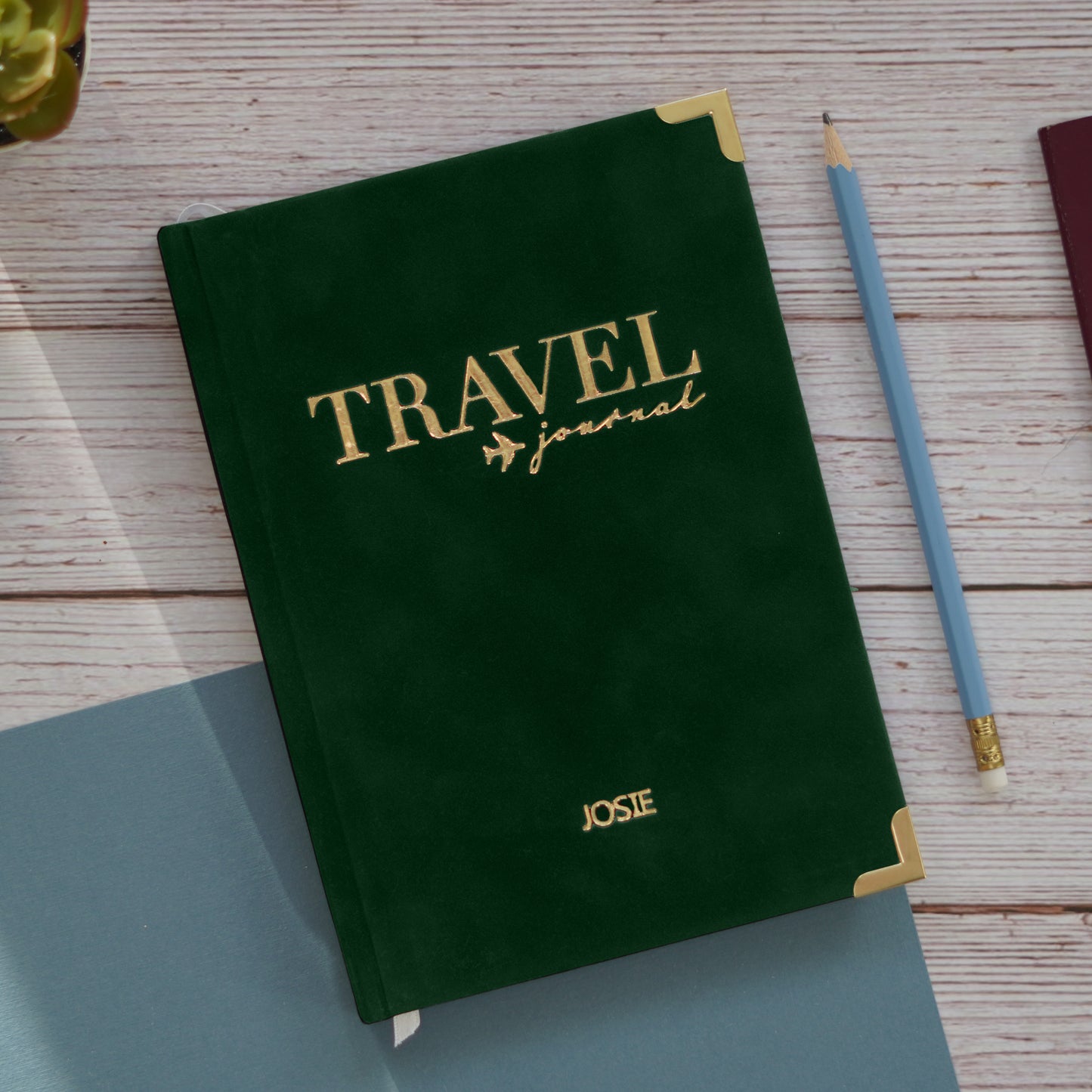 Luxury Velvet Personalised Travel Journal