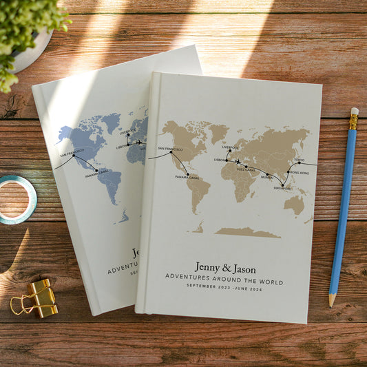 Custom Map World Personalised Travel Journal